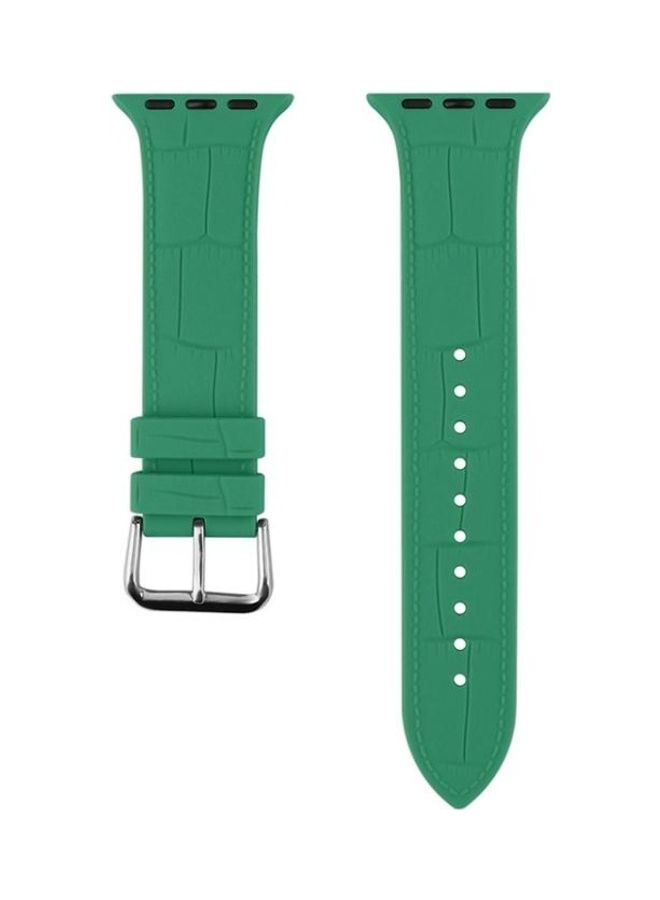 HuHa Bamboo Joint Silicone Replacement Strap Watchband For Apple Watch Series 7/6/SE/5/4/3/2/1 38/40/41mm Green - Image 2