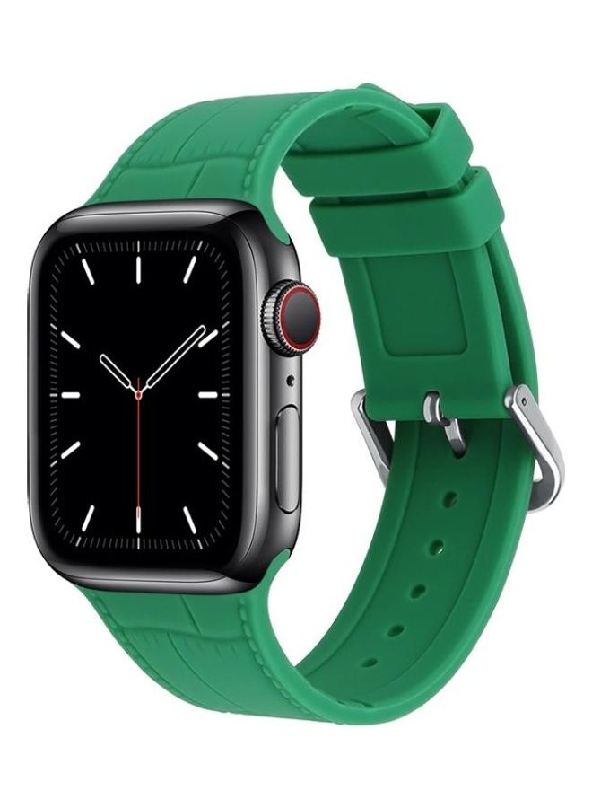 HuHa Bamboo Joint Silicone Replacement Strap Watchband For Apple Watch Series 7/6/SE/5/4/3/2/1 38/40/41mm Green - Image 3