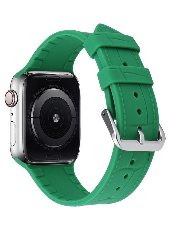 HuHa Bamboo Joint Silicone Replacement Strap Watchband For Apple Watch Series 7/6/SE/5/4/3/2/1 38/40/41mm Green - Image 4