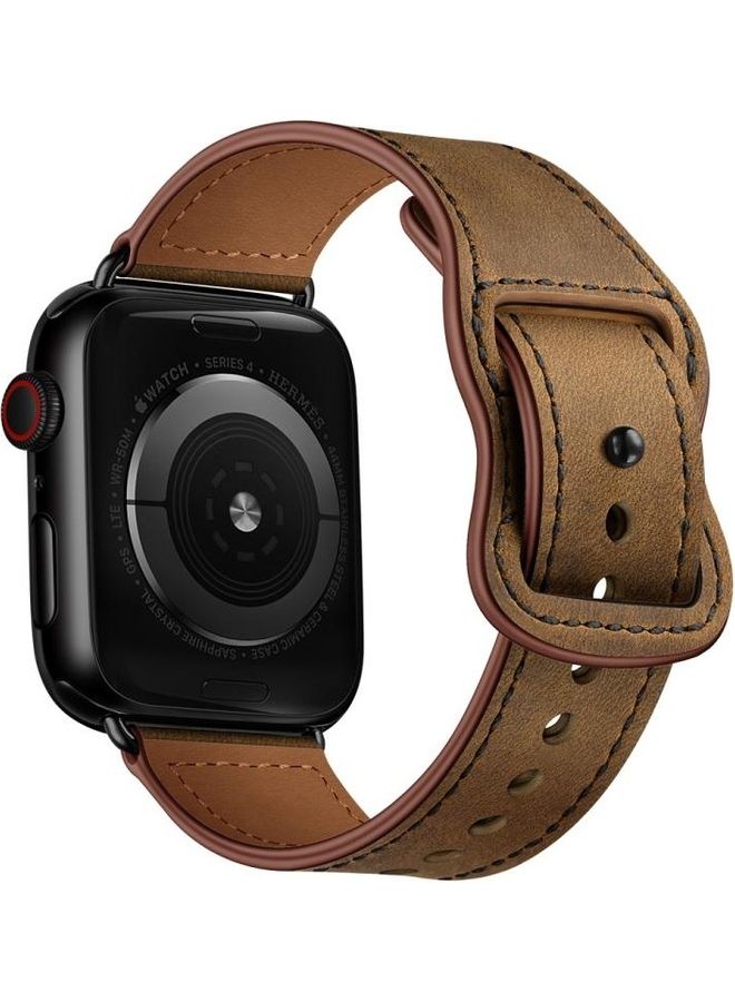 HuHa Replacement Strap For Apple Watch Series Dark Brown Crazy Horse - Image 2