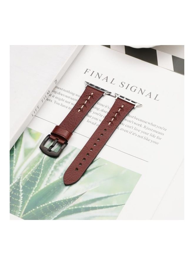 HuHa Replacement Strap For Apple Watch Series Dark Brown Wax - Image 5