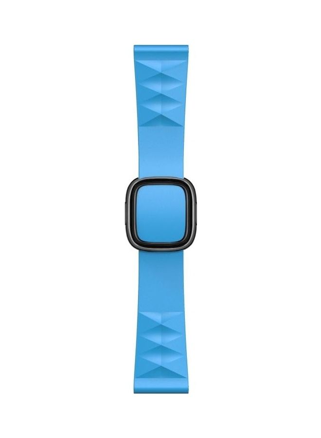 HuHa Modern Style Silicone Replacement Strap Watchband For Apple Watch Series 7/6/5/4/3/2/1/SE 45/44/42mm Lake Blue - Image 1