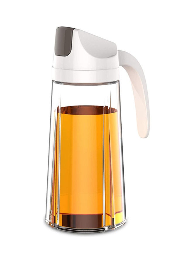 Generic - Auto Flip Olive Oil Dispenser Bottle, Leakproof Condiment Container With Automatic Cap and Stopper 20 OZ Clear/White 8.5 x 8.5 x 21.5cm - Image 1
