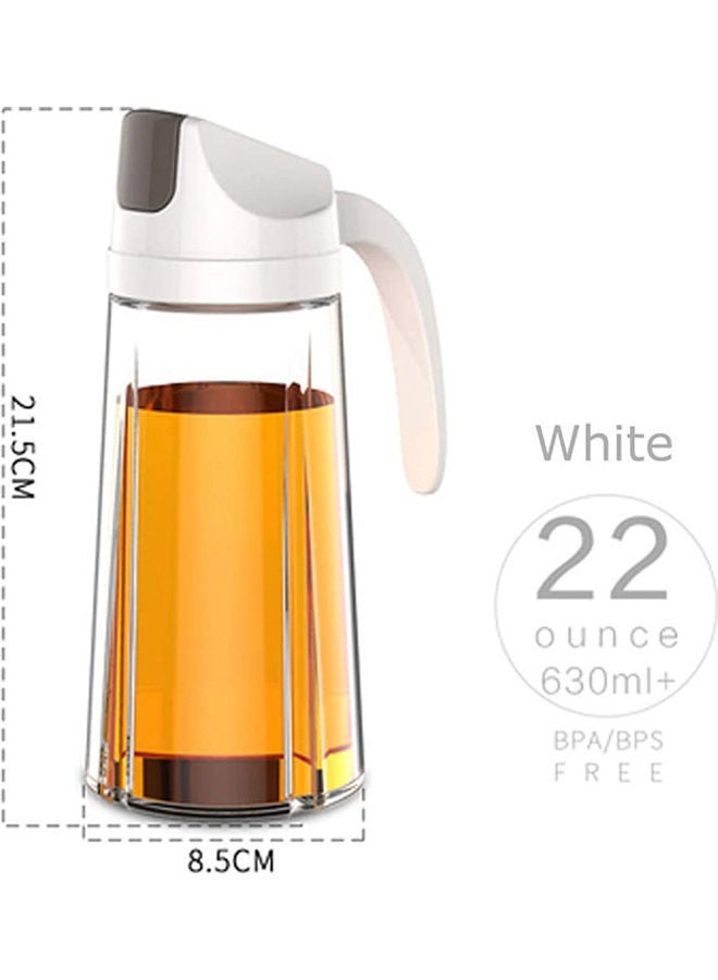 Generic - Auto Flip Olive Oil Dispenser Bottle, Leakproof Condiment Container With Automatic Cap and Stopper 20 OZ Clear/White 8.5 x 8.5 x 21.5cm - Image 1