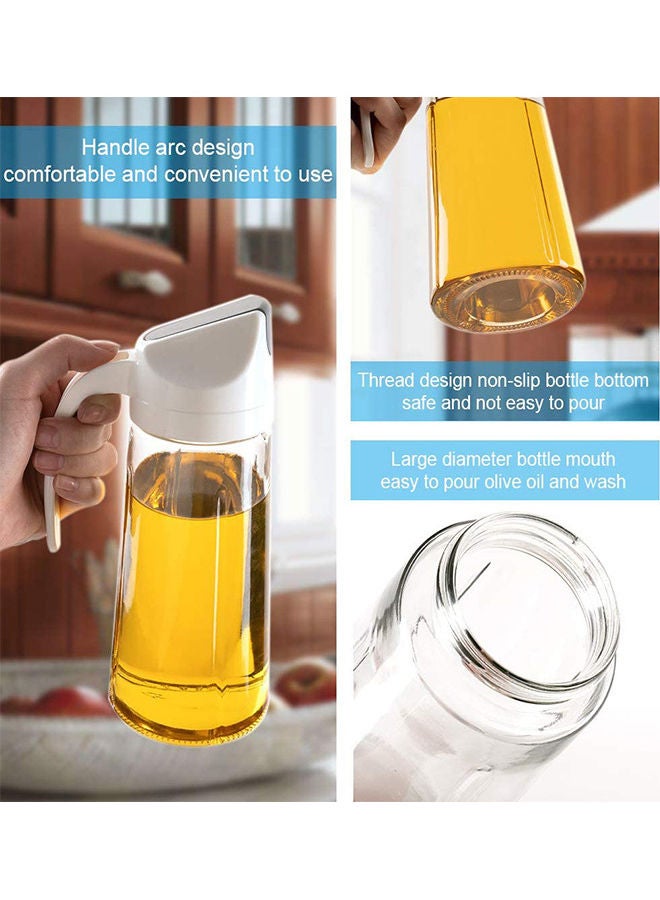 Generic - Auto Flip Olive Oil Dispenser Bottle, Leakproof Condiment Container With Automatic Cap and Stopper 20 OZ Clear/White 8.5 x 8.5 x 21.5cm - Image 1