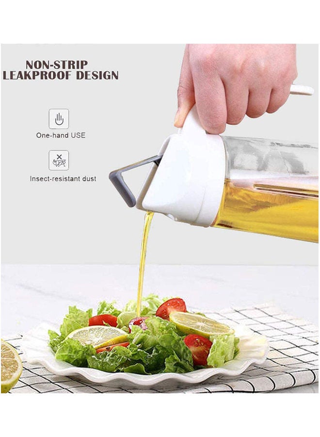 Generic - Auto Flip Olive Oil Dispenser Bottle, Leakproof Condiment Container With Automatic Cap and Stopper 20 OZ Clear/White 8.5 x 8.5 x 21.5cm - Image 1