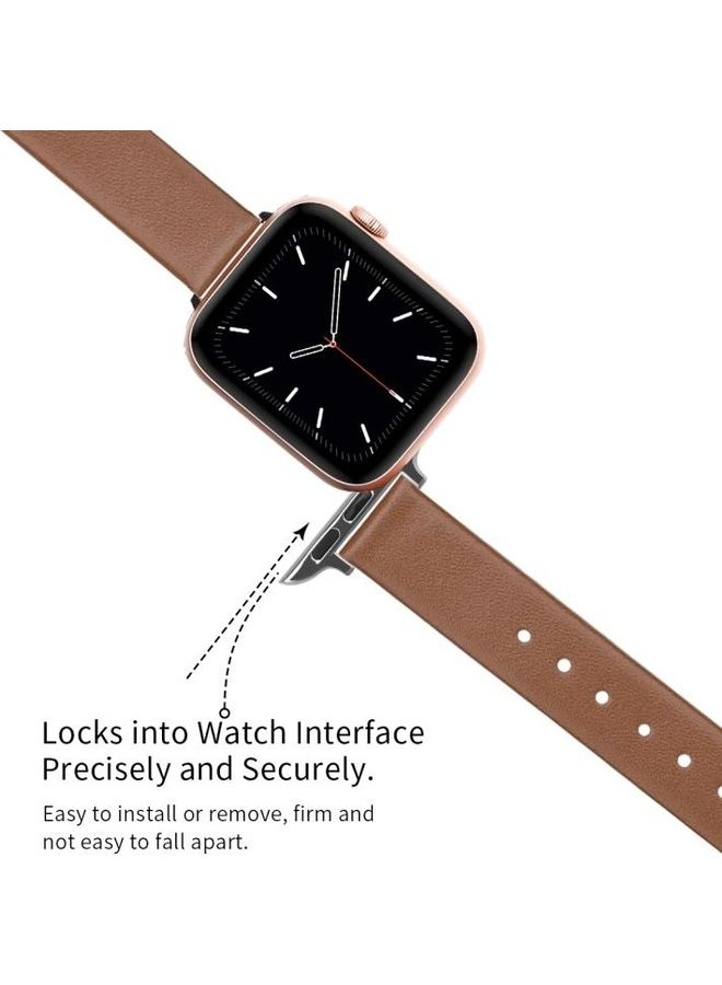 HuHa Replacement Strap For Apple Watch Series 7 45mm/6,SE,5,4 44mm/3,2,1 42mm Brown - Image 5