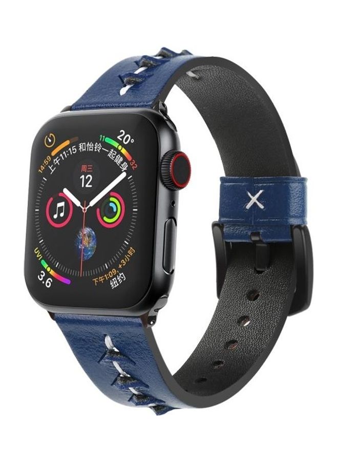 HuHa Replacement Strap For Apple Watch Series 7 41mm/6,SE,5,4 40mm/3,2,1 38mm Blue Wax - Image 3