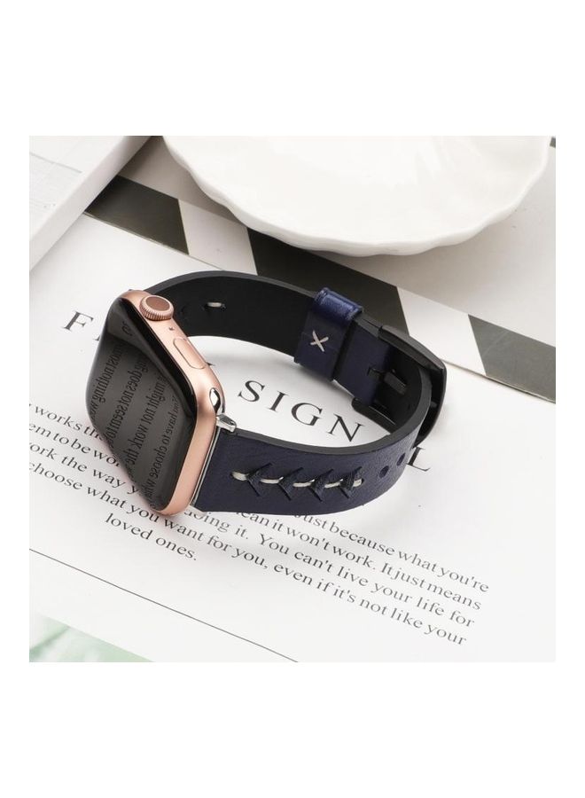 HuHa Replacement Strap For Apple Watch Series 7 41mm/6,SE,5,4 40mm/3,2,1 38mm Blue Wax - Image 4