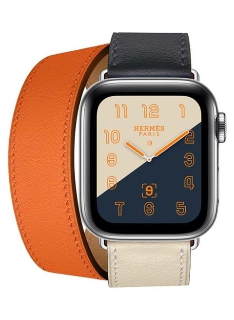 Two Colour Double Loop Leather Wrist Strap Watchband For Apple Watch Series 1/2/3 42mm Multicolour