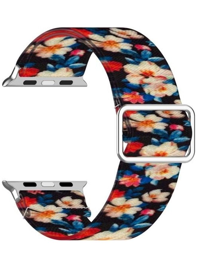 HuHa Ethnic Replacement Watchband for Apple Watch Series 1/2/3/4/5/6/7/SE 42/44/45mm Rhododendron - Image 1