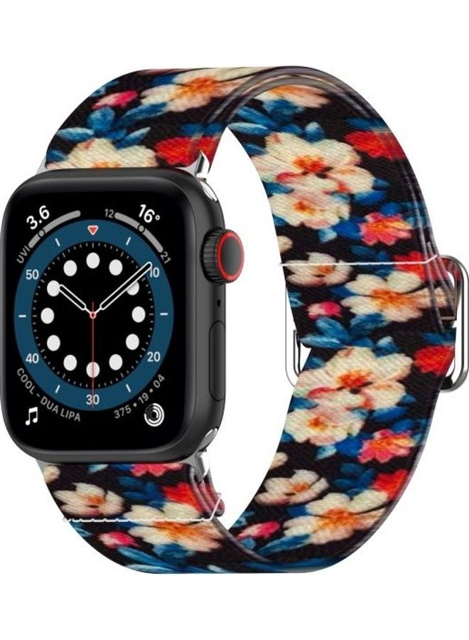 HuHa Ethnic Replacement Watchband for Apple Watch Series 1/2/3/4/5/6/7/SE 42/44/45mm Rhododendron - Image 2