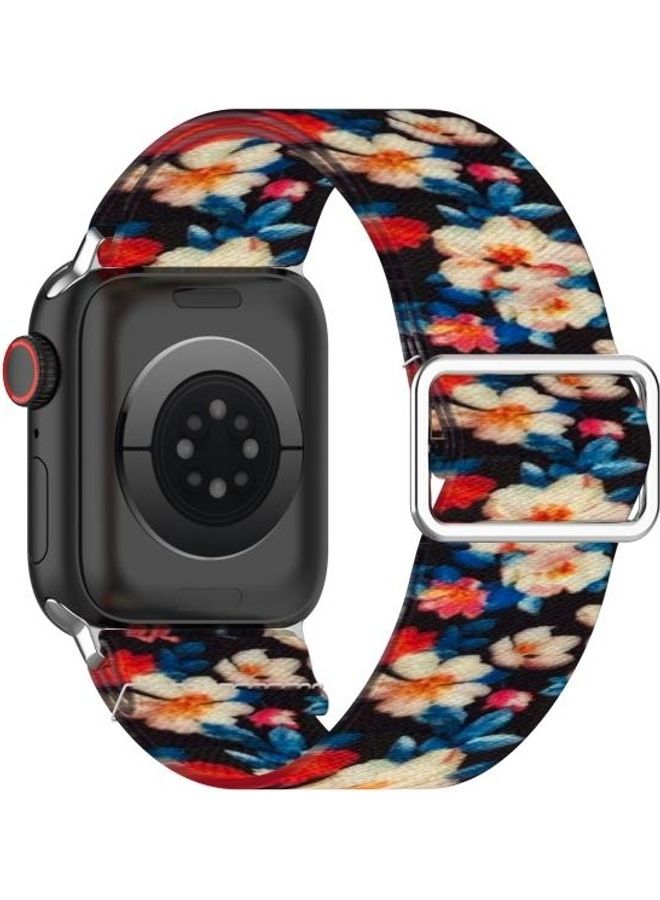 HuHa Ethnic Replacement Watchband for Apple Watch Series 1/2/3/4/5/6/7/SE 42/44/45mm Rhododendron - Image 3