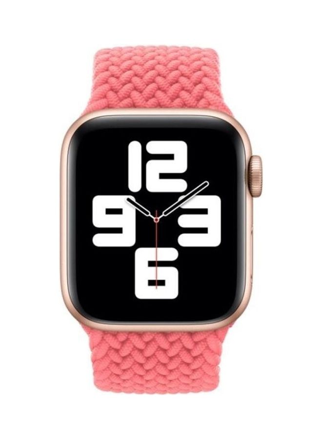 HuHa - Nylon Single-Turn Braided Watchband For Apple Watch Series 7/6/5/4/3/2/1/SE 45/44/42mm Pink - Image 1