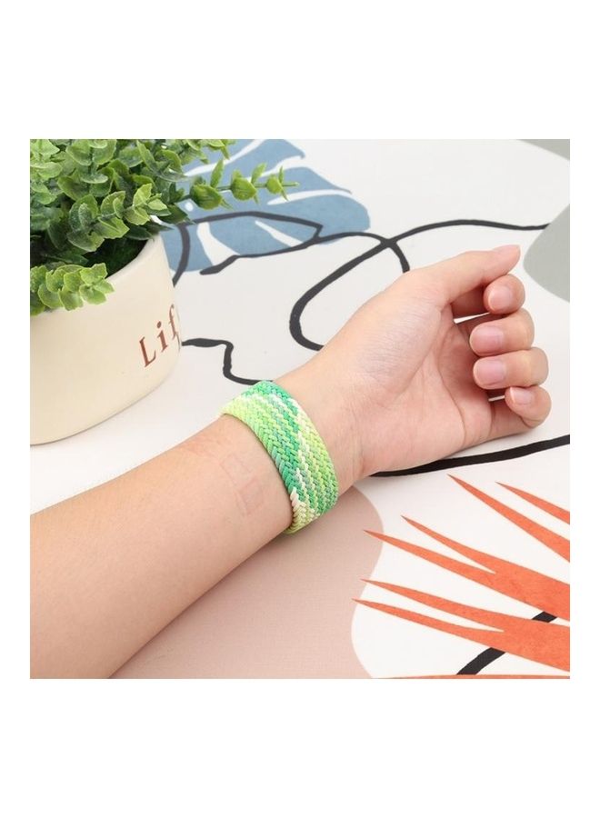 HuHa - Single Loop Weaving Nylon Replacement Watchband, Size: L 155mm for Apple Watch Series 7/6/SE/5/4/3/2/1 38/40/41mm Lime - Image 1