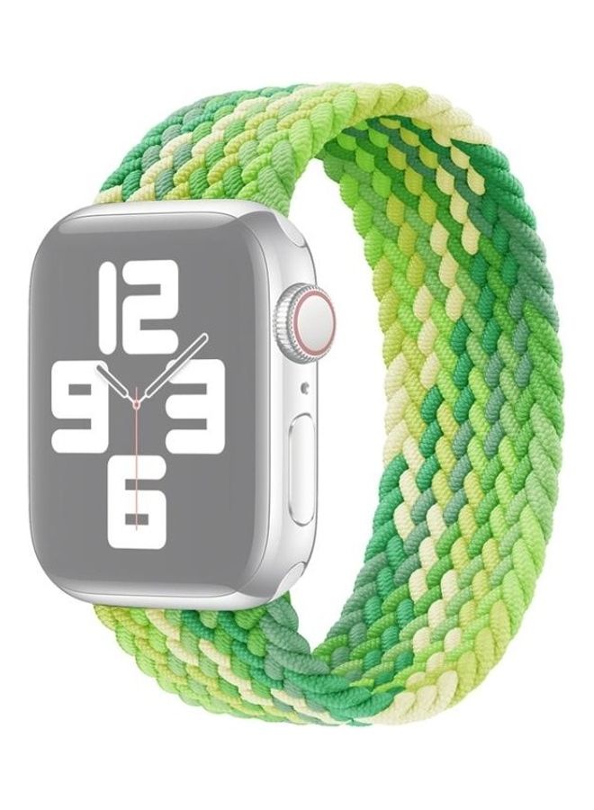 HuHa - Single Loop Weaving Nylon Replacement Watchband, Size: L 155mm for Apple Watch Series 7/6/SE/5/4/3/2/1 38/40/41mm Lime - Image 1