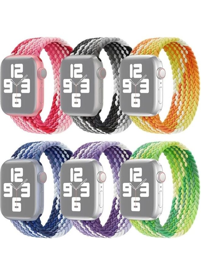 HuHa - Single Loop Weaving Nylon Replacement Watchband, Size: L 155mm for Apple Watch Series 7/6/SE/5/4/3/2/1 38/40/41mm Lime - Image 1