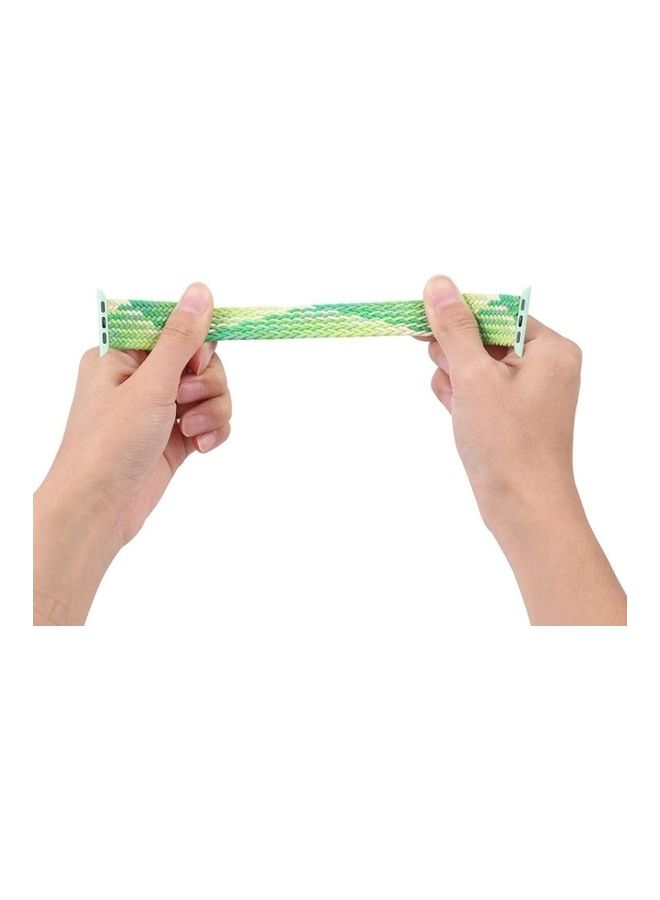 HuHa - Single Loop Weaving Nylon Replacement Watchband, Size: L 155mm for Apple Watch Series 7/6/SE/5/4/3/2/1 38/40/41mm Lime - Image 1
