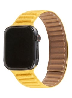 Loop Leather Watchband For Apple Watch Series 7/6/SE/5/4/3/2/1 42/44/45mm Yellow