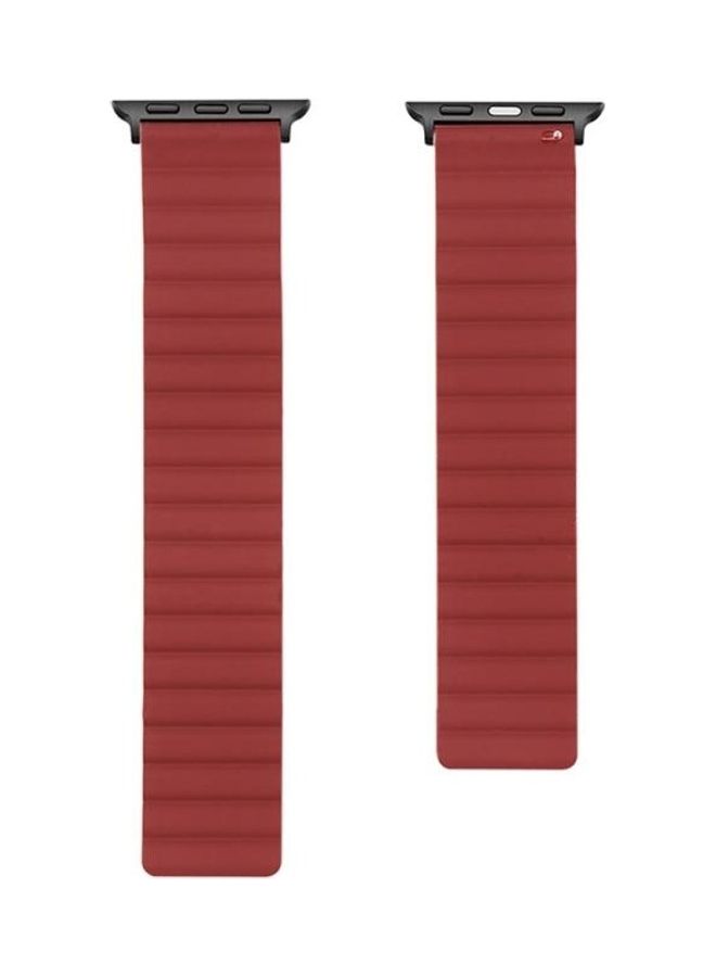 HuHa Silicone Magnetic Replacement Strap Watchband For Apple Watch Series 7/6/SE/5/4/3/2/1 41/40/38mm Red - Image 1