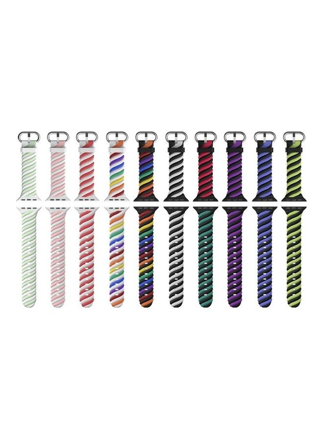 HuHa - Two-Colour Twist Silicone Replacement Strap Watchband For Apple Watch Series 1/2/3/4/5/6/7/SE 38-40-41mm Purple/Black - Image 1