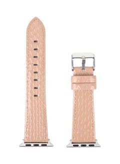 Snake Texture Leather Replacement Strap Watchband For Apple Watch Series 7/6/SE/5/4/3/2/1 38/40/41mm Pink
