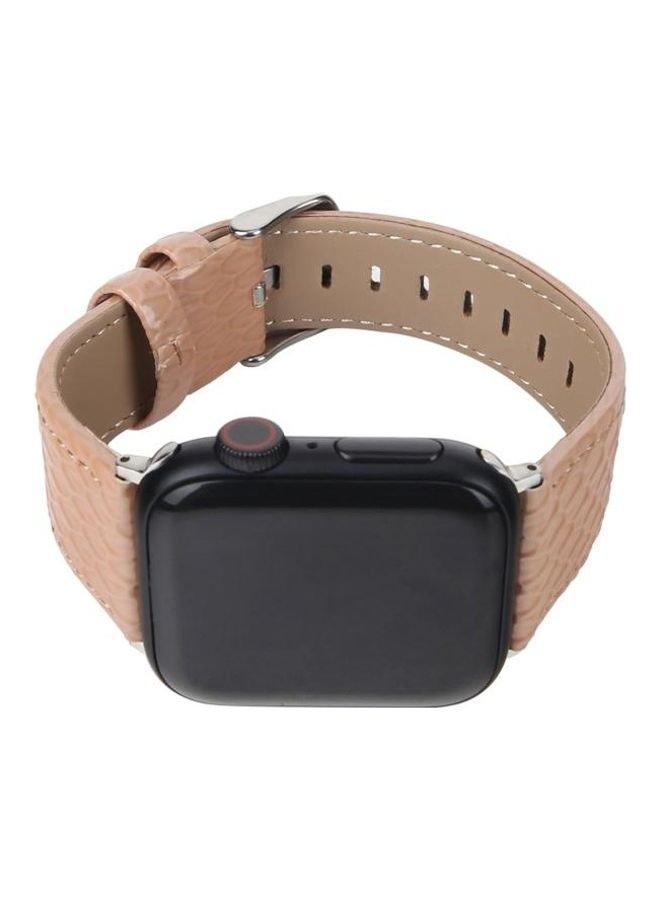 HuHa - Snake Texture Leather Replacement Strap Watchband For Apple Watch Series 7/6/SE/5/4/3/2/1 38/40/41mm Pink - Image 1