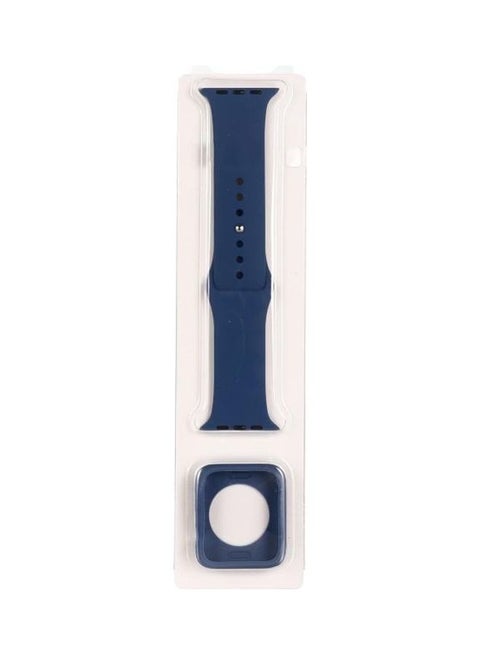 2-Piece Replacement Strap And Screen Protector Set For Apple Watch Series Ice Blue