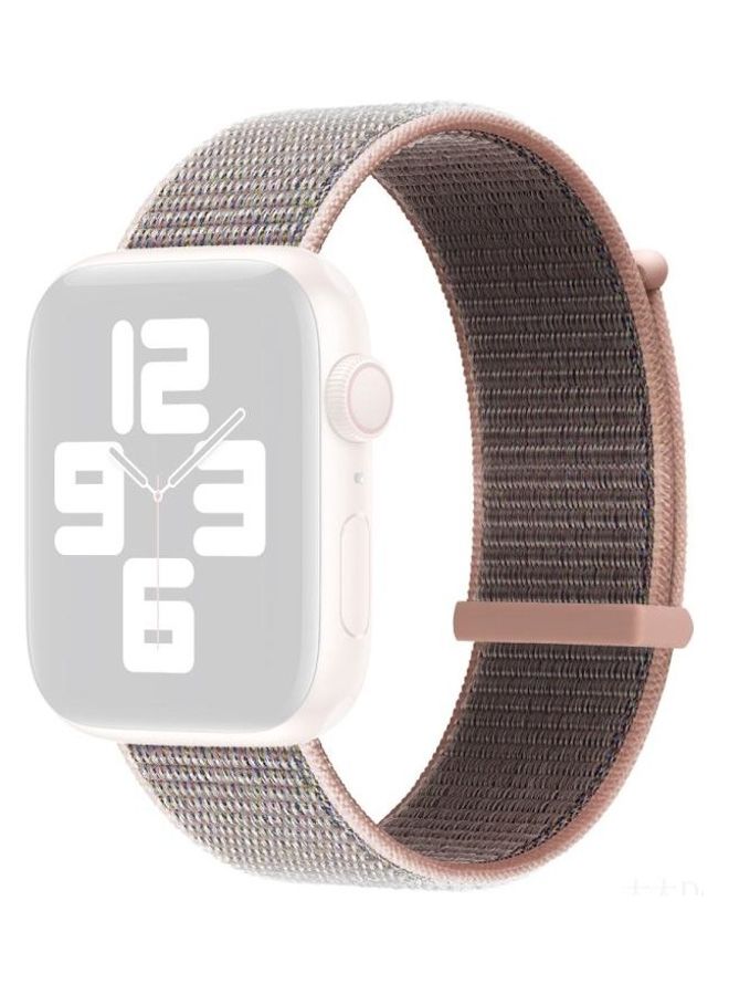 HuHa Hook and Loop Fastener Dual Section Replacement Watchband For Apple Watch Series 7/6/SE/5/4/3/2/1 42/44/45mm Pink Sand - Image 1