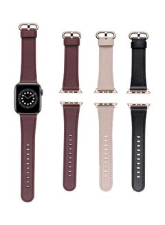 HuHa Round Buckle Leather Replacement Wrist Strap Watchband For Apple Watch Series 7/6/SE/5/4/3/2/1 45/44/42mm Pink  - Image 4
