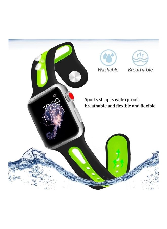 HuHa Replacement Strap For Apple Watch Series Black/Green - Image 5