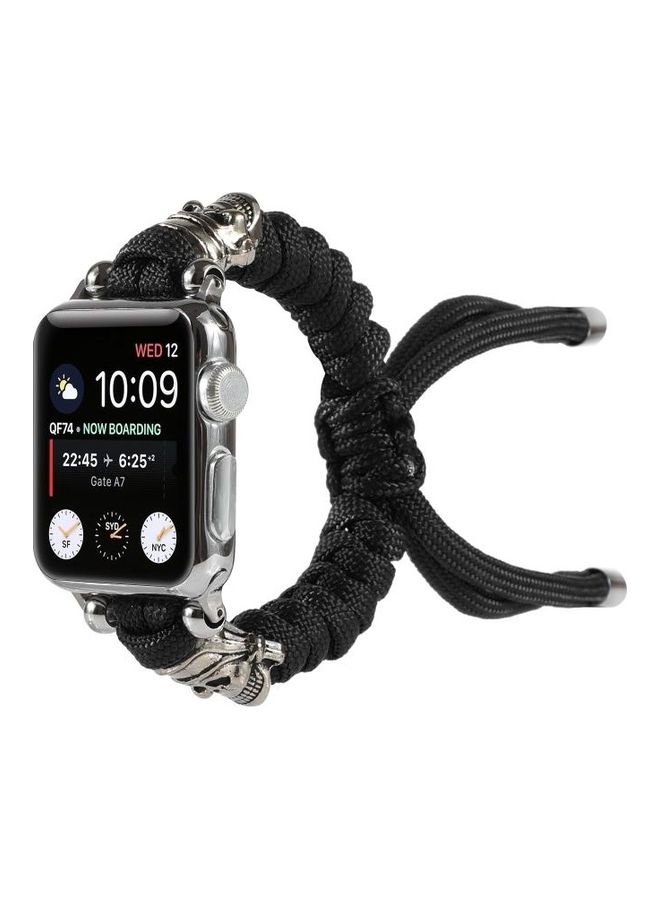 HuHa Skull Umbrella Cord Braided Watch Strap Black - Image 3