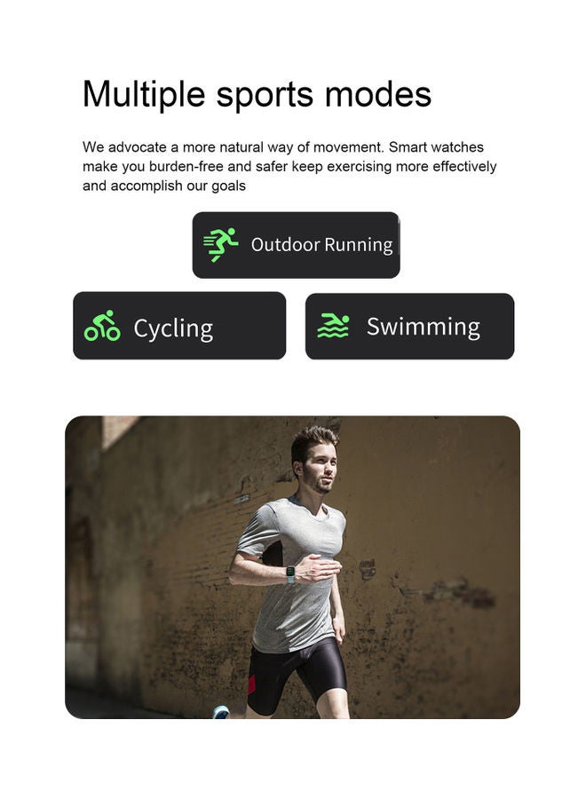 Smart Watch With 1.69 inch Full Touch Screen Black - Image 4