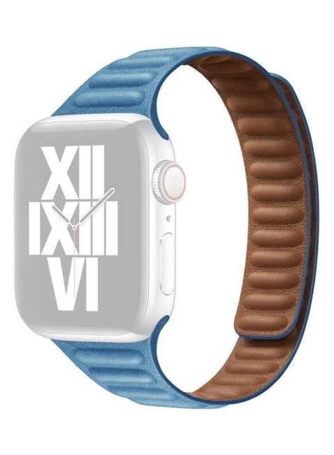 Replacement Strap For Apple Watch Series 7 41mm/6,SE,5,4 40mm/3,2,1 38mm Chrysanthemum Blue