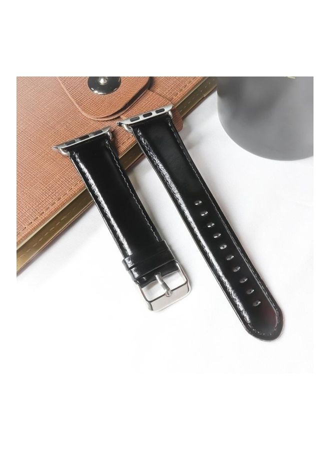 HuHa Retro Crazy Horse Texture Genuine Replacement Watchband Black - Image 1
