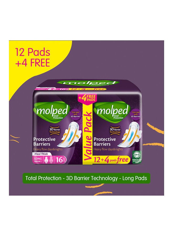 Molped - Total Protection Sanitary Pads - Long - 16 Pads - Image 1
