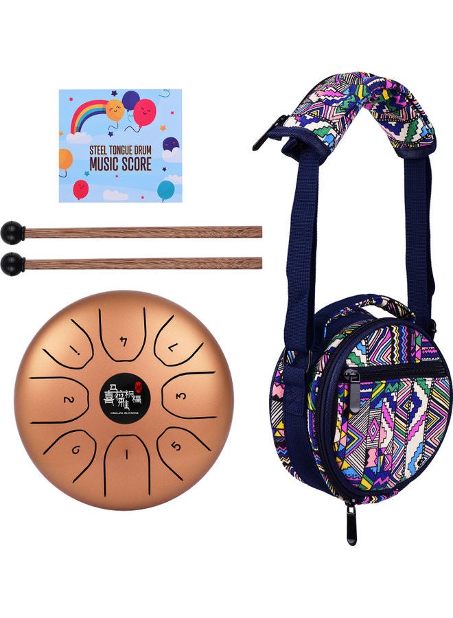 Muslady Steel Tongue Drum 8 Notes C Key Tank Percussion Instrument  - Image 1