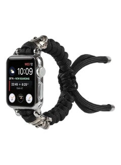 HuHa Skull Umbrella Cord Braided Watch Strap Black  - Image 3