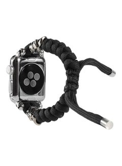 HuHa Skull Umbrella Cord Braided Watch Strap Black  - Image 4