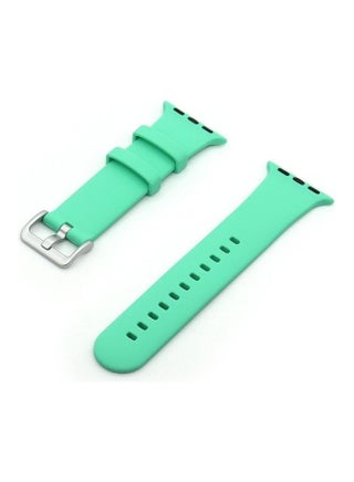 Silver Buckle Silicone Replacement Strap Watchband For Apple Watch Series 7/6/SE/5/4/3/2/1 41/40/38mm Mint Green - v1634558702/N51419757A_1