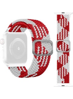 Ethnic Replacement Watchband for Apple Watch Series 1/2/3/4/5/6/7/SE 38/40/41mm Red/White