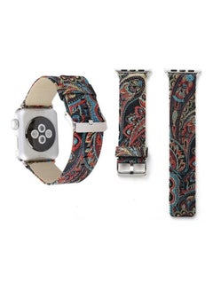 HuHa Retro Silk Canvas with Genuine Leather Wrist Band For Apple Watch Series 3/2/1 38mm Multicolour  - Image 1