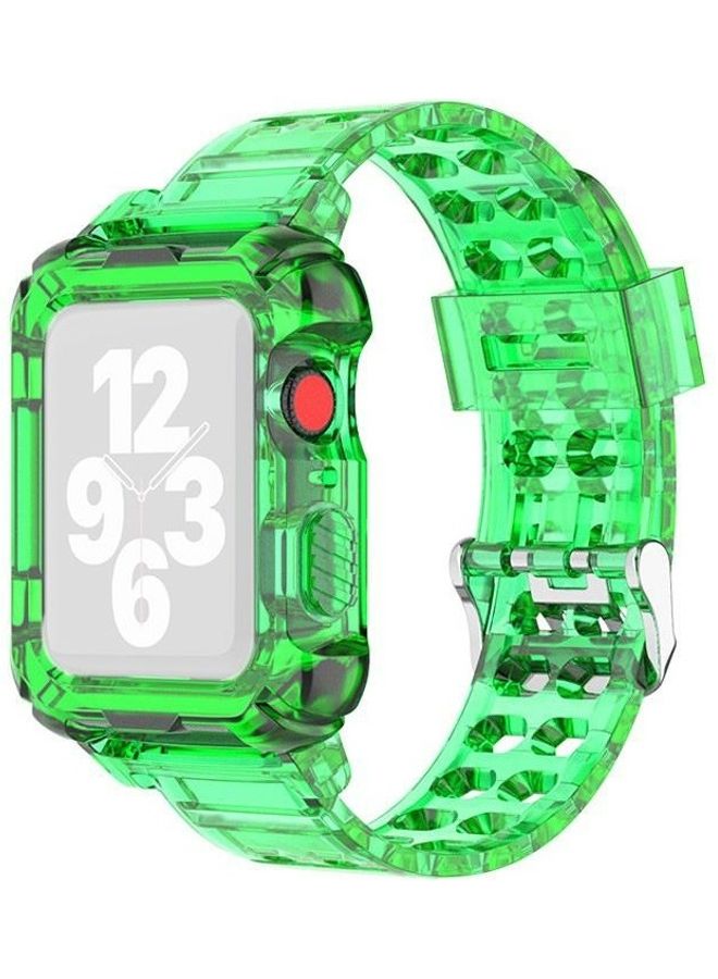 HuHa Glacier Transparent Jelly Replacement Strap Watchband For Apple Watch Series 6/SE/5/4 44mm Transparent Green - Image 1