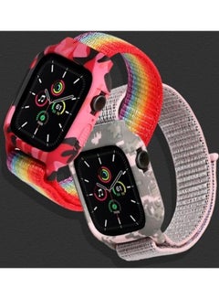 HuHa Nylon Replacement Wrist Strap Watchbands For Apple Watch Series 7/6/5/4/3/2/1/SE 41/40/38mm Storm Grey  - Image 3