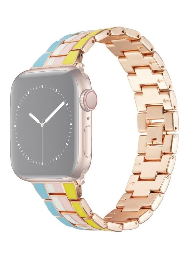 HuHa Steel Replacement Watchband For Apple Watch Series 7/6/5/4/3/2/1/SE 45/44/42mm Rainbow - Image 1