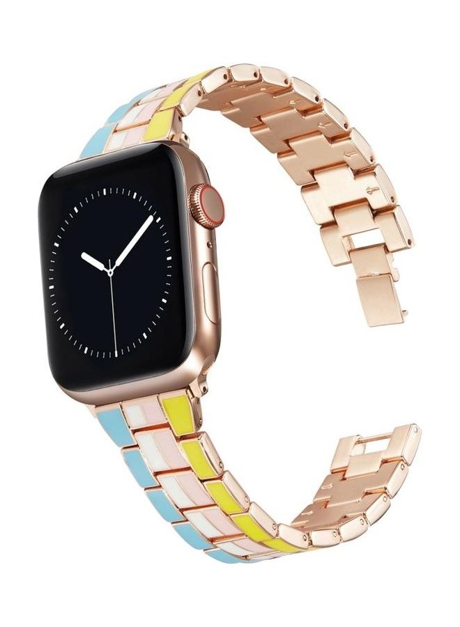 HuHa Steel Replacement Watchband For Apple Watch Series 7/6/5/4/3/2/1/SE 45/44/42mm Rainbow - Image 2