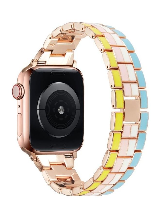 HuHa Steel Replacement Watchband For Apple Watch Series 7/6/5/4/3/2/1/SE 45/44/42mm Rainbow - Image 3