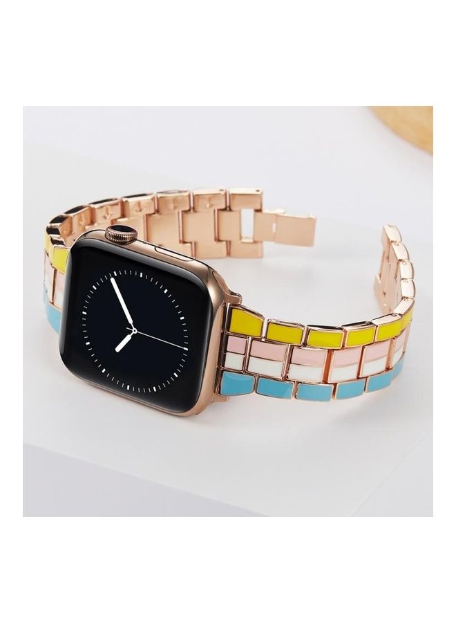 HuHa Steel Replacement Watchband For Apple Watch Series 7/6/5/4/3/2/1/SE 45/44/42mm Rainbow - Image 4