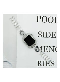 Transparent Cowboy Chain Replacement Strap Watchband For Apple Watch Series 1/2/3/4/5/6/7/SE 42-44-45mm Silver