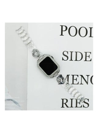 Transparent Cowboy Chain Replacement Strap Watchband For Apple Watch Series 1/2/3/4/5/6/7/SE 42-44-45mm Silver - v1634559582/N51421688A_1